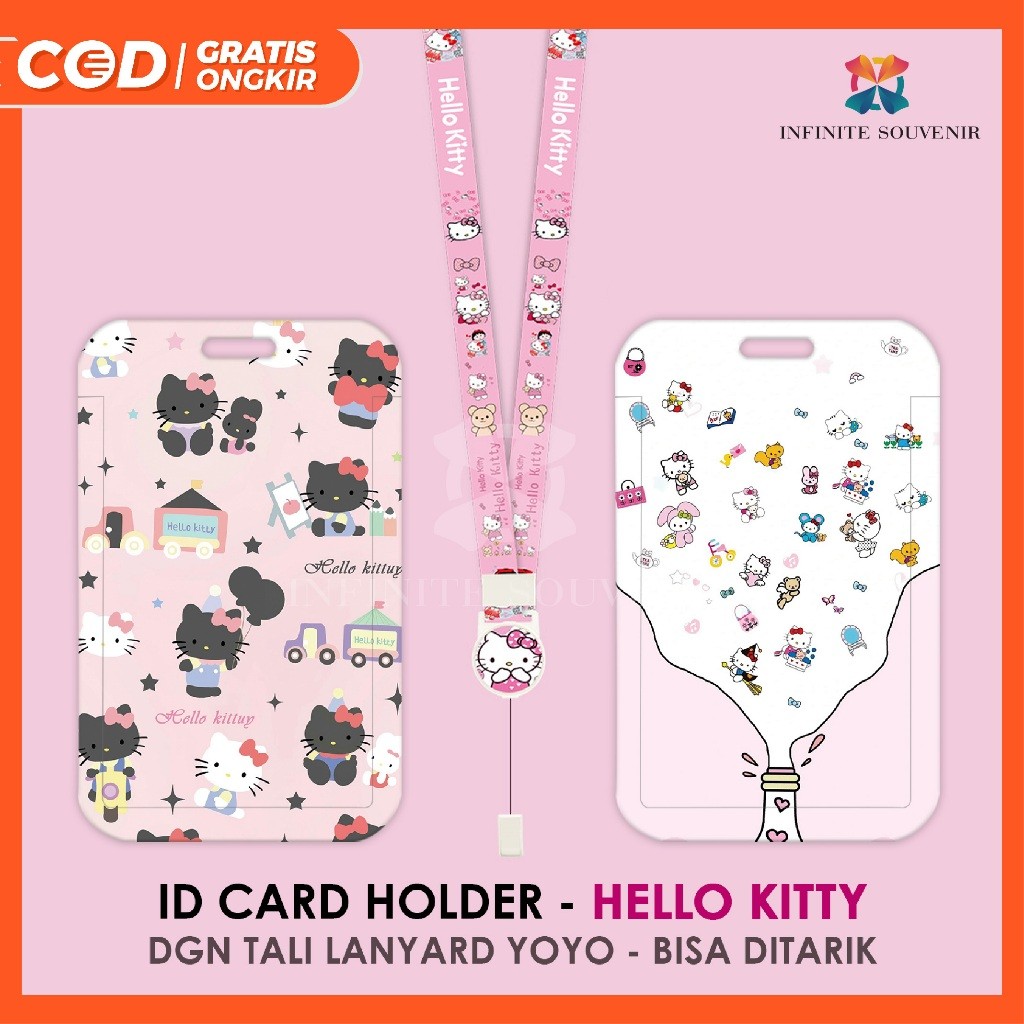 

(N017) ID Card Holder Tali Yoyo Hello Kitty / Nametag Yoyo Kucing Cat / Card Holder Yoyo / Sanrio / Card Holder Tali Bisa Ditarik