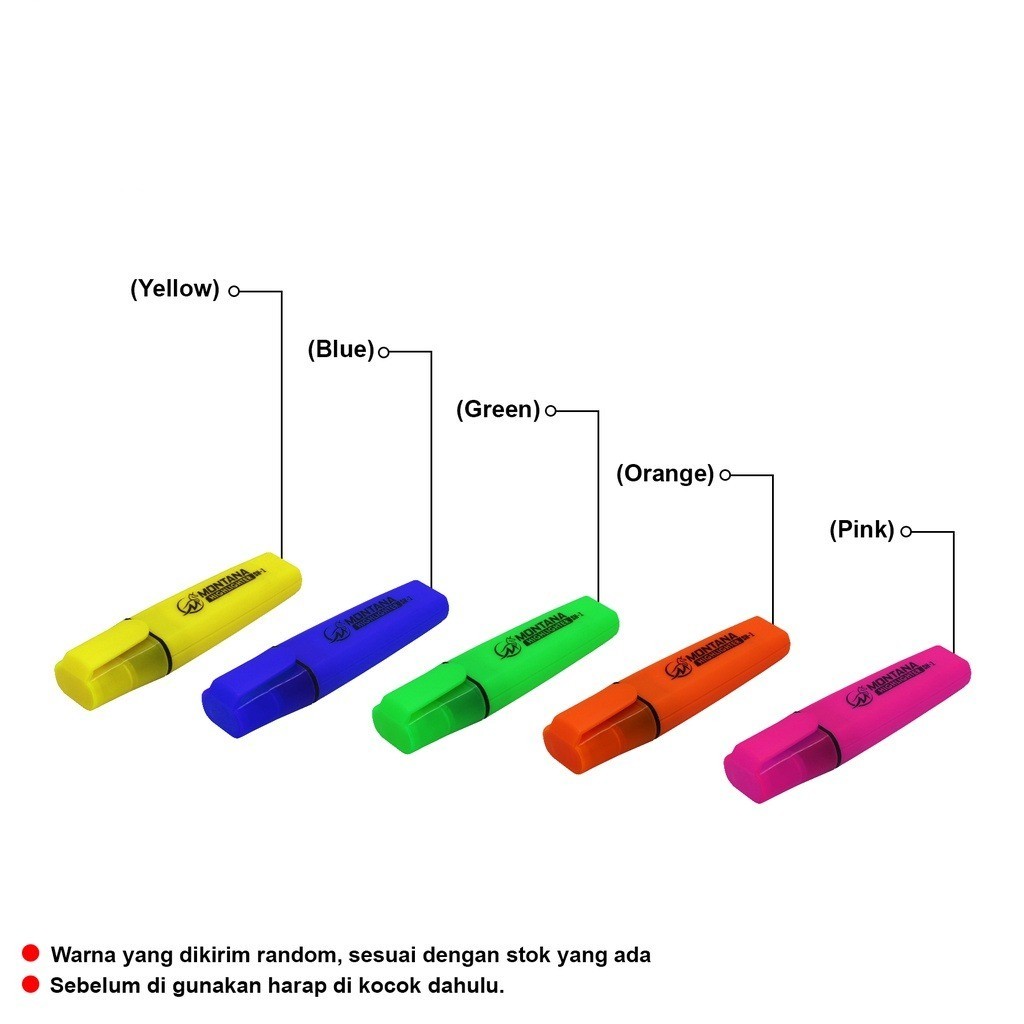 

[BMH] MONTANA Highlighter (SH-1) HARGA SATUAN/PCS WARNA RANDOM