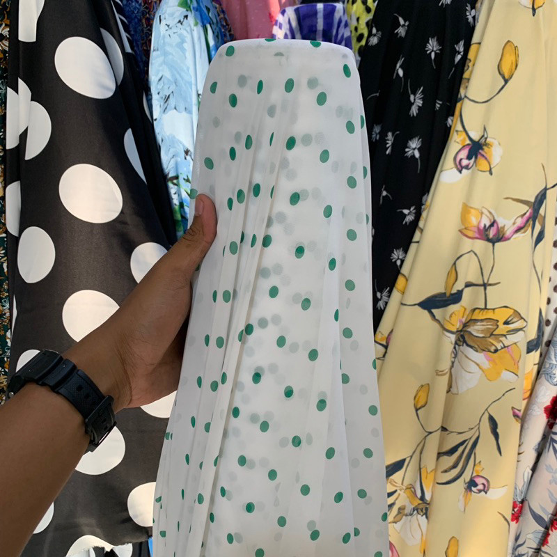 kain - kain ceruty motif dot - kain ceruty babydoll polkadot - kain ceruty babydoll premium