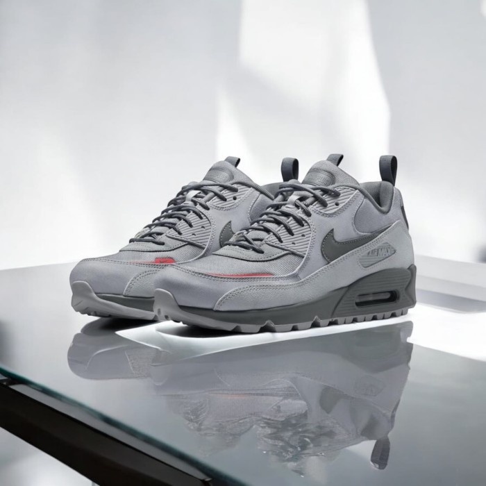 sepatu Nike Air Max 90 Surplus 'Wolf Grey Pink Salt' DC9389-001 sneakers pria - Abu-abu, 40