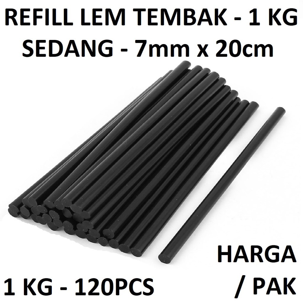 

1 kg Isi Refill Lem Tembak Bakar Glue Gun Stick Hitam Kecil 20cm 7mm