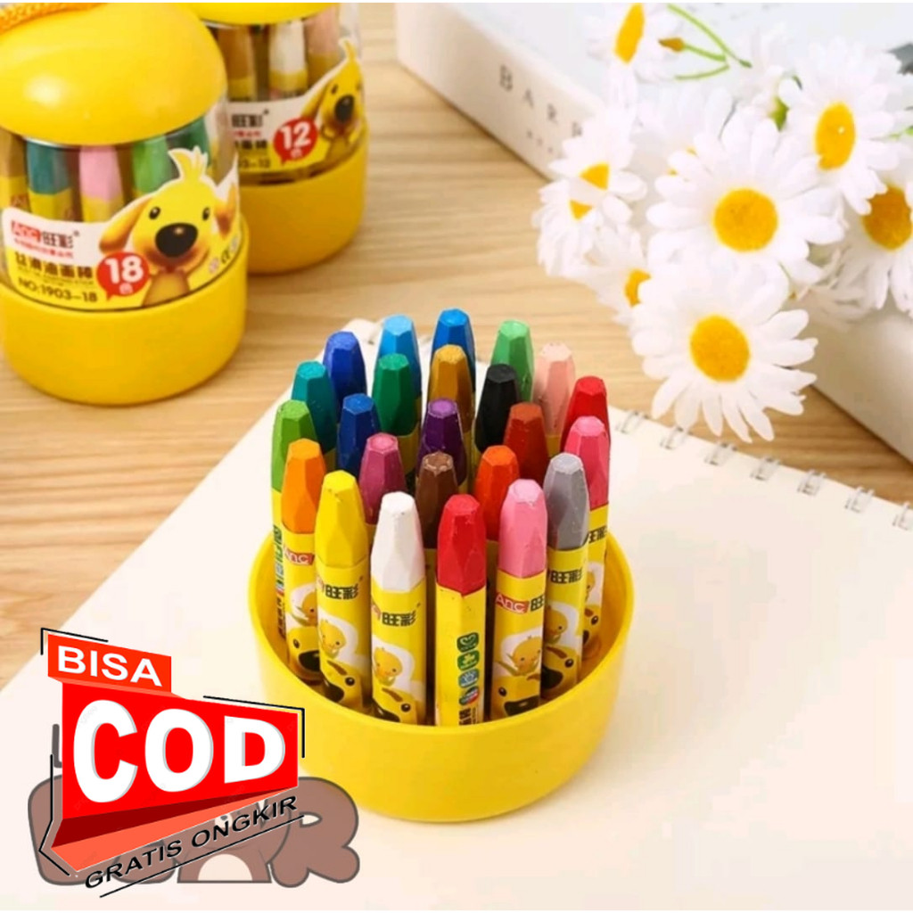 

CRAYON SET ANAK DESAIN BARREL ISI 12 WARNA / 24 WARNA Good Quality