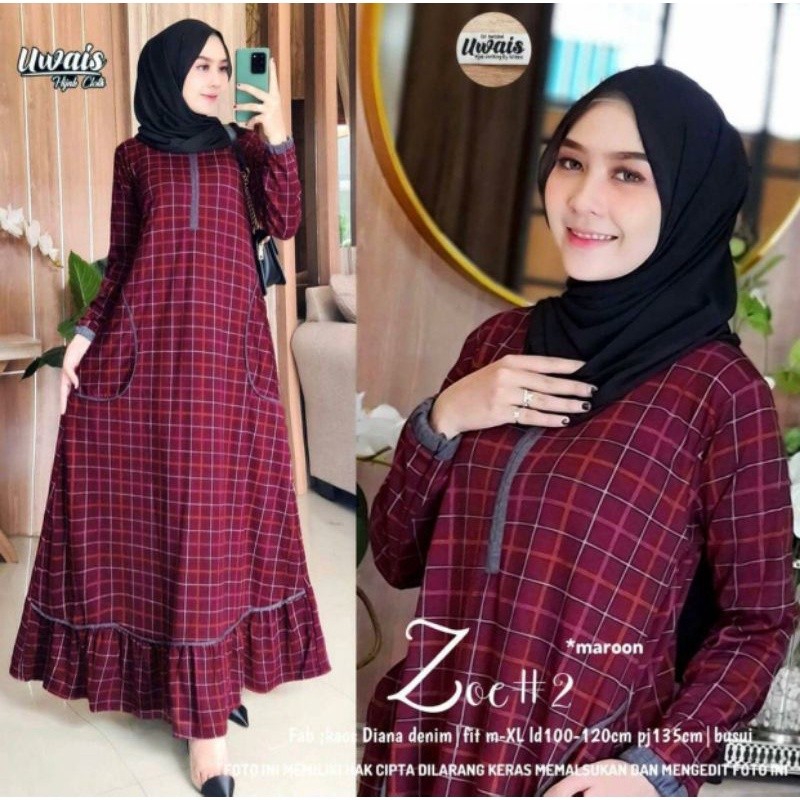 BHL - Gamis Wanita Muslimah Jumbo Terbaru Premium Zoe #2 by Uwais Fashion Hijab solo