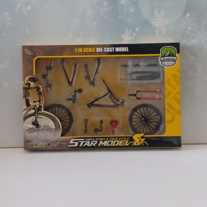 KMS99 Mainan Diecast Sepeda Miniatur 1:64 Sepeda Gunung MTB