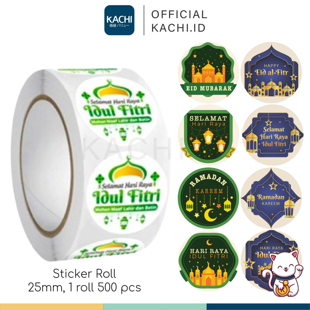 

KACHI - 1 Sticker Roll 500pcs Event Stiker Lebaran Idul Fitri Ramadhan Christmas Hampers SS001