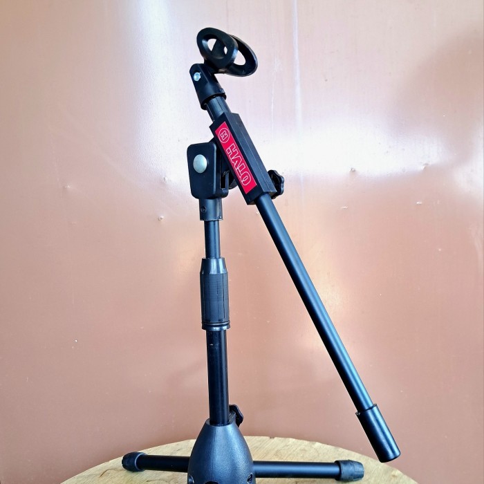 Stand Mic Pendek Besi Hitam Plus Holder Mic