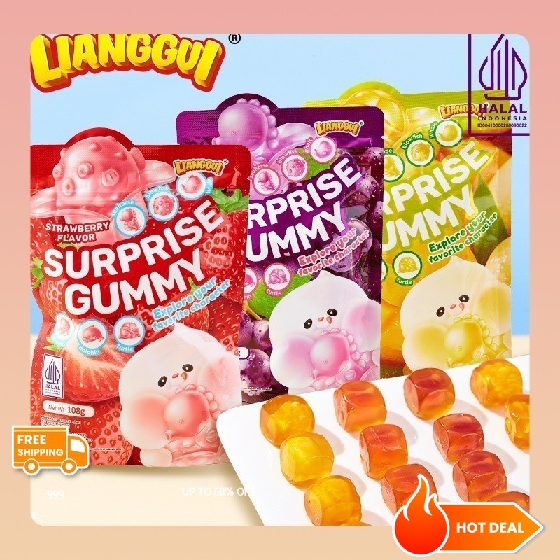 

[Permen kupas viral] LIANGGUI HALAL Mango Flavoured Candy Grape and Strawberry Fudge Mangga Anggur Jelly | Jelly Varian Rasa Permen yang enakSuprise Candy 3 Varian Rasa | Permen Buah Rasa ( Mangga , Anggur dan Strawberry )