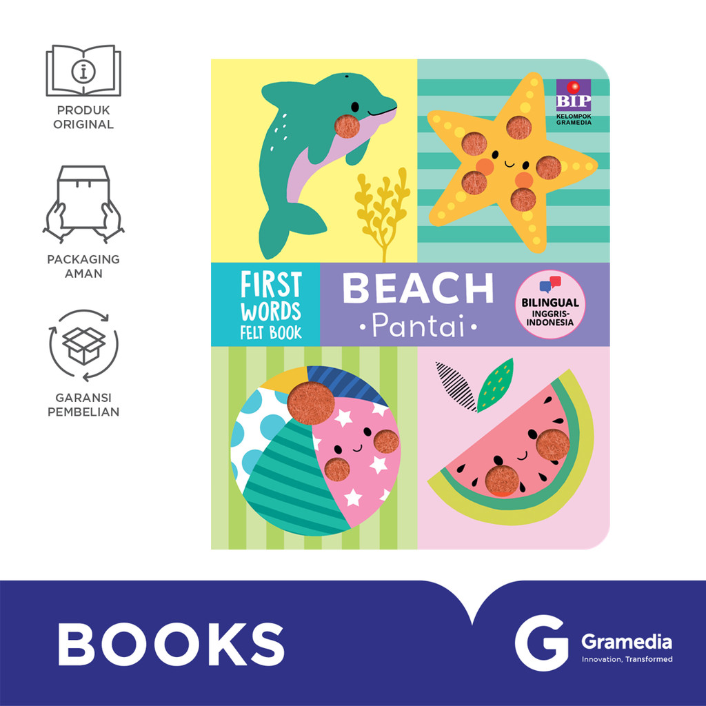 First Words Felt Book: Beach (Pantai)
