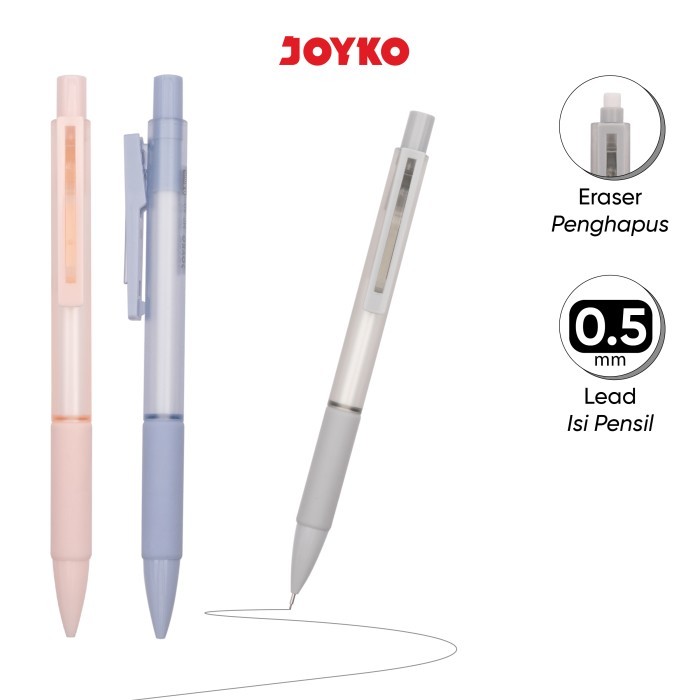 

JOYKO Mechanical Pencil Pensil Mekanik Warna Soft MP-60 Pensil Isi Kecil 0.5 mm Pensil Isi Ulang Ecer