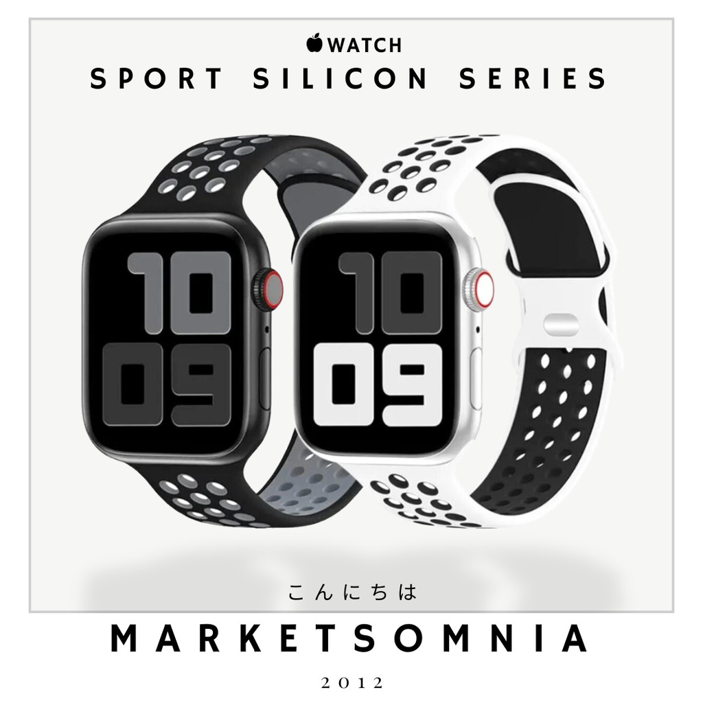 Strap Rubber Sport Apple Watch NIKE Rubber iwatch Series 6 4 38mm 42mm silicon polkadot iwo 44mm 40m