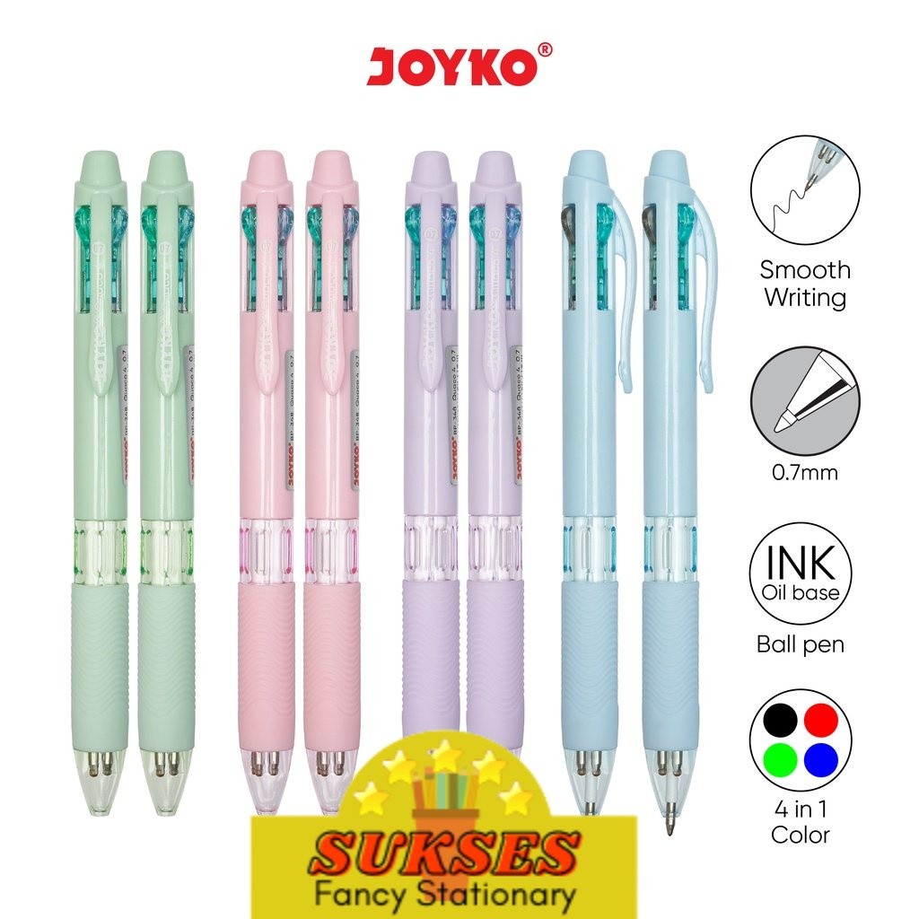 

Ball Pen Pulpen Pena Joyko BP-348 Quaco 4 0.7 mm 4 Warna Colors