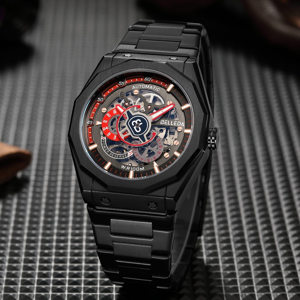 Jam Tangan Pria Belleda 9568 Automatic Sakelton Chronograf Original Anti Air Limited Edition Mewah