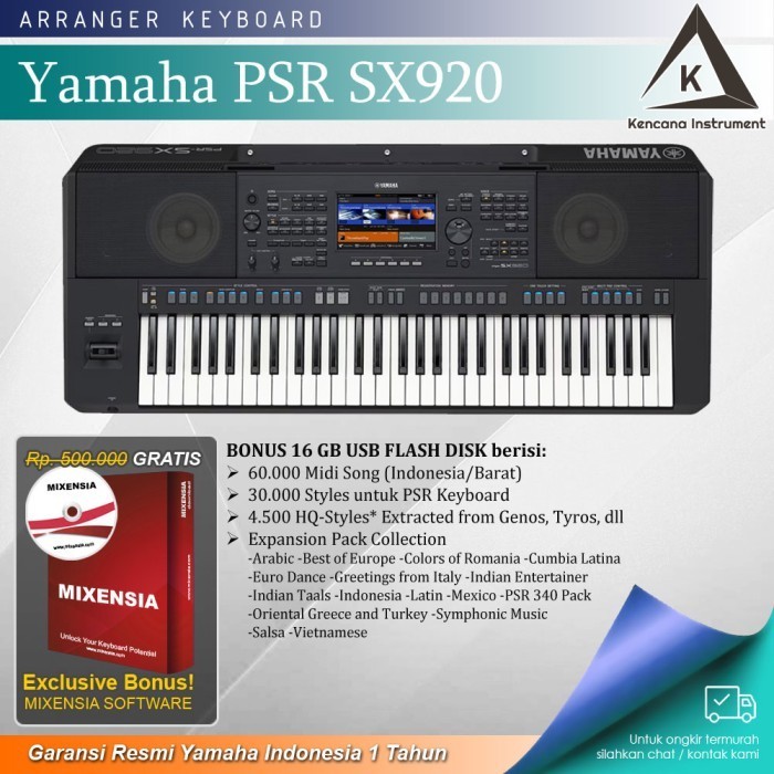 Yamaha PSR-SX920 / PSR SX920 / PSRSX920 / PSR SX 920 Keyboard Arranger