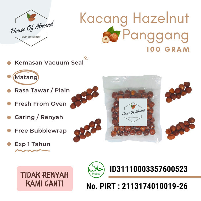 

Best Seller Kacang Hazelnut Panggang 100gr