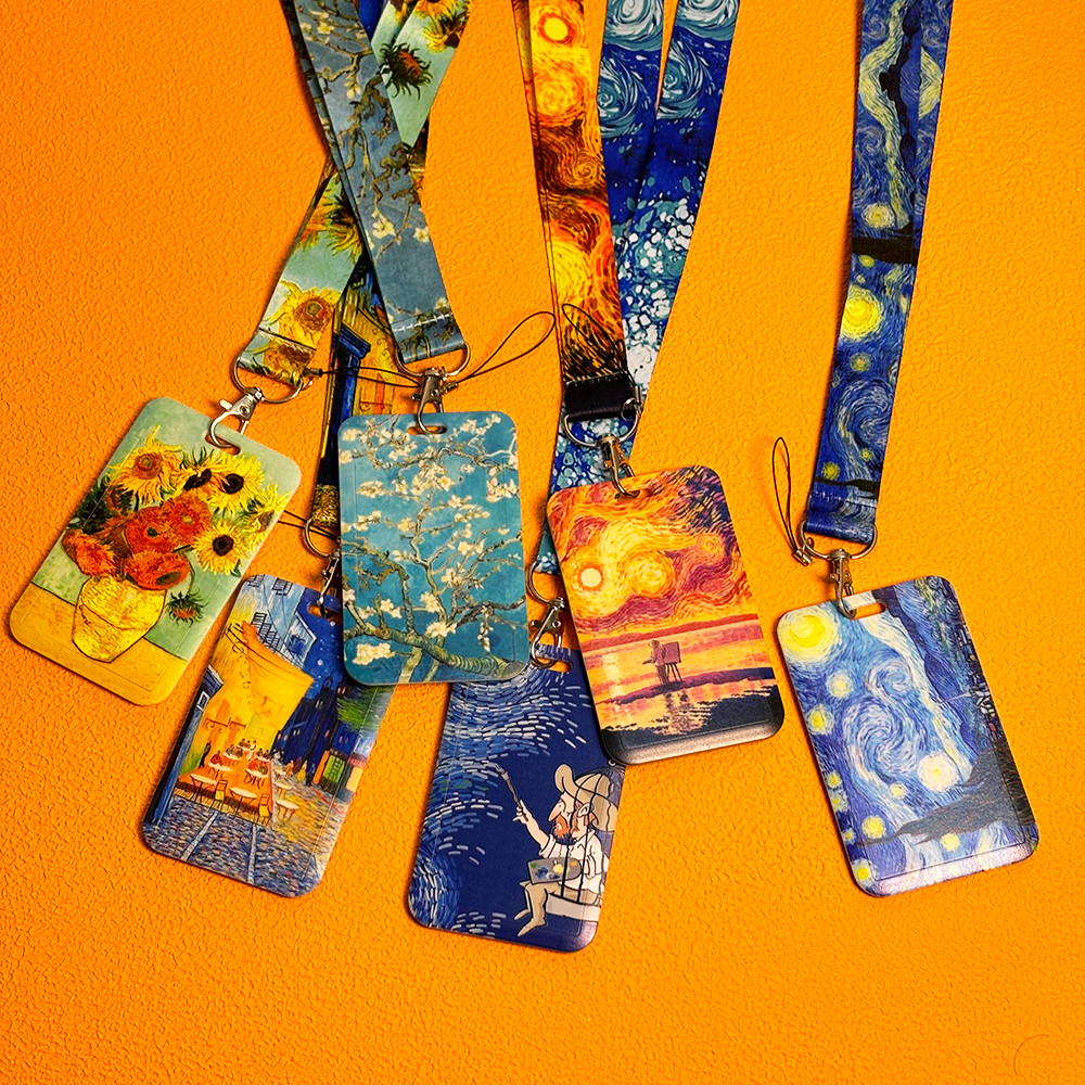 

Van Gogh Art Vintage Lanyard For Keys Chain ID Credit card Cover Pass Mobile Phone Charm Neck Straps Badge Holder Accessories