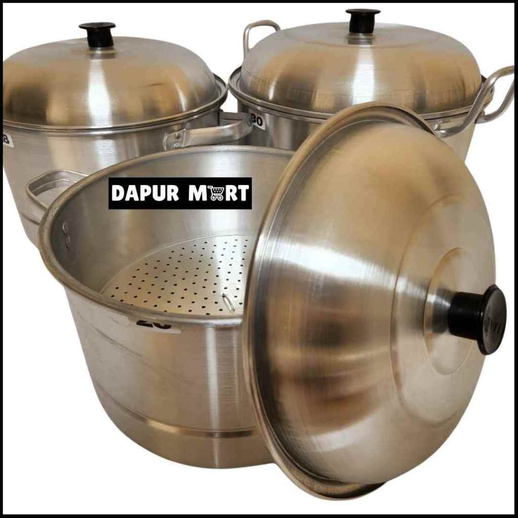 HALLO Panci Dandang Kukus Nasi 1kg - 4.5kg Aluminium | Panci Kukusan | Panci Langseng