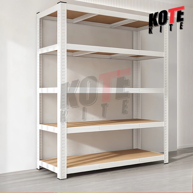 Rak besi siku lubang  Rak Besi 6 Susun Rak Putih Rak dapur Rak Buku Rak gudang 【 KOTE KITE 】