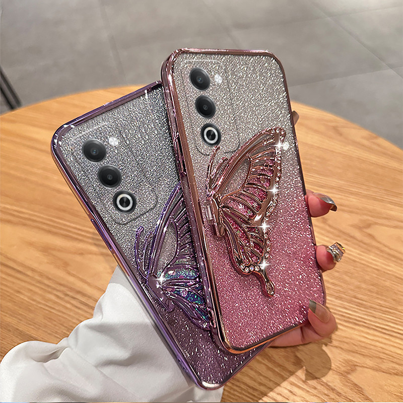 Untuk OPPO A5i A6 Pro A6X A6T Pro Case Diamonds pemegang kupu-kupu jam pasir mengkilap pasir hisap s