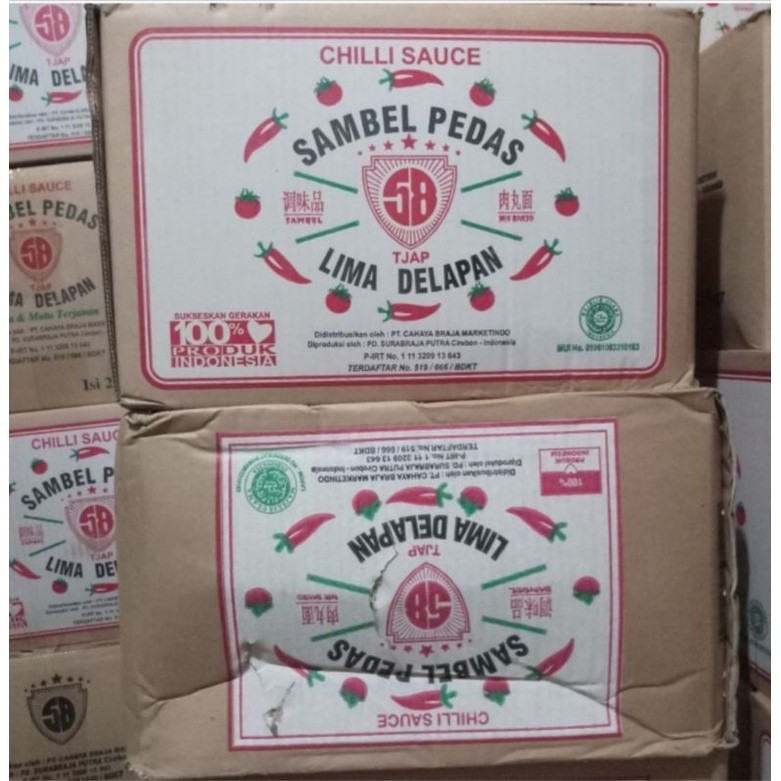 

1 Dus Sambal Bantal Cap Lima Delapan (58) Isi 24 Pcs x 600 Gr