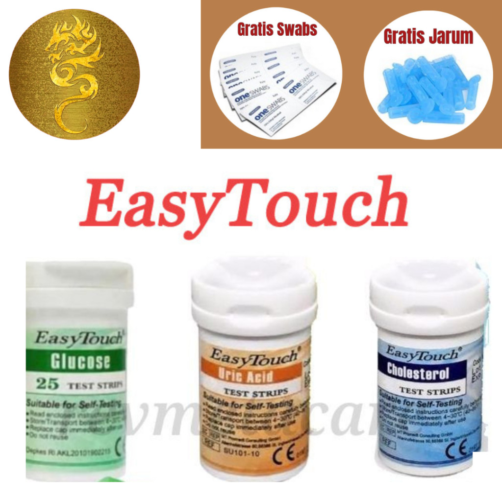 EASY TOUCH Strip Isi Ulang Gula Darah, Kolestrol, dan Asam Urat EASY TOUCH 3 IN 1