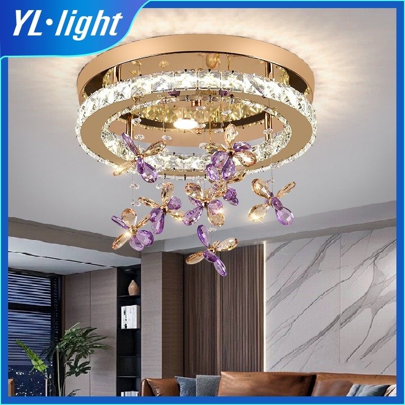 Model Baru Ruang Tamu Lampu Kristal Lampu Kristal Rumah Kamar Tidur Lampu Hias Lampu Langit-langit K