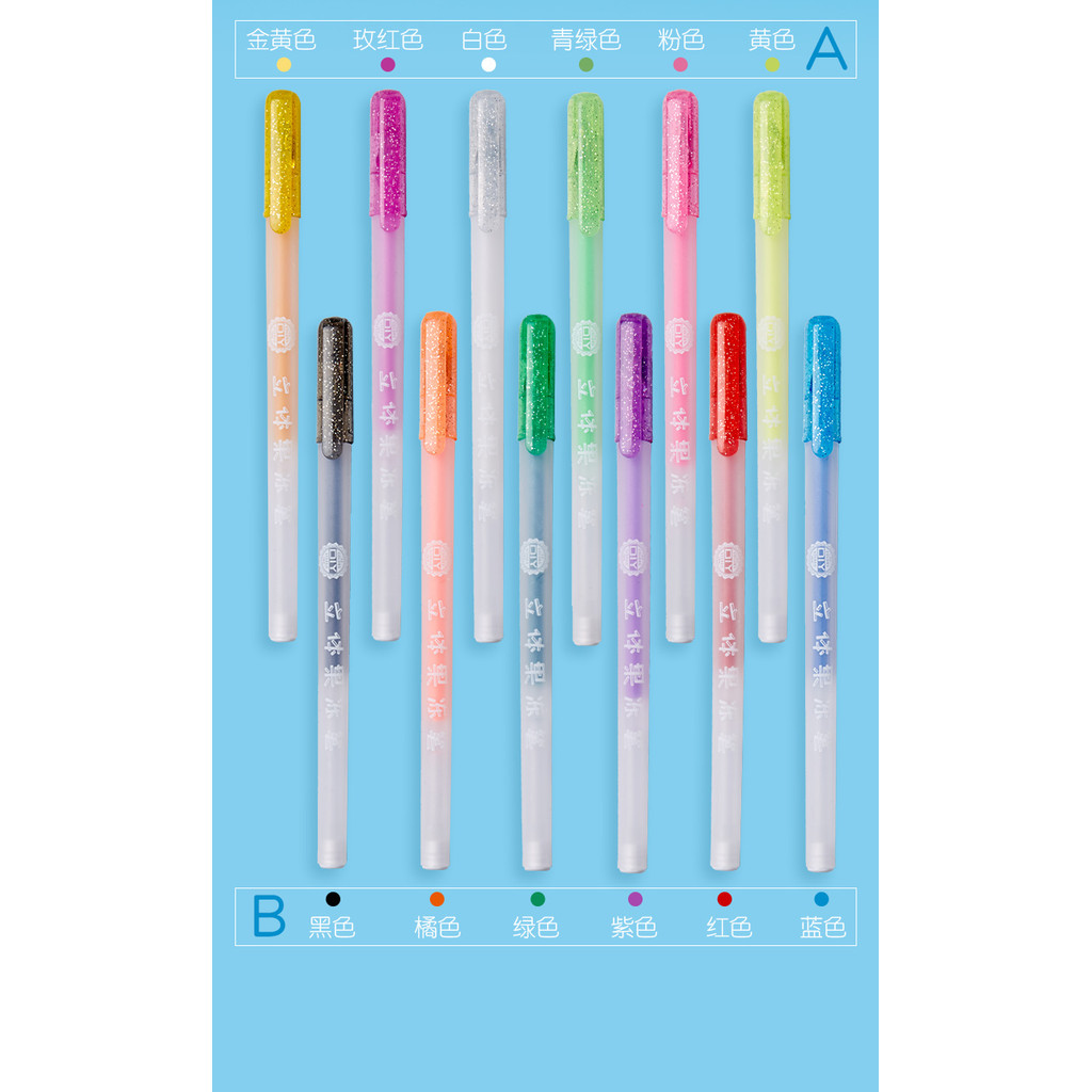 

Assorted Colors Gel Pen Set 3D Font 1.0mm Cute Pen Student Stylo Kawaii Stationary School Supplies Juice Penne Scuola Glaze Pen