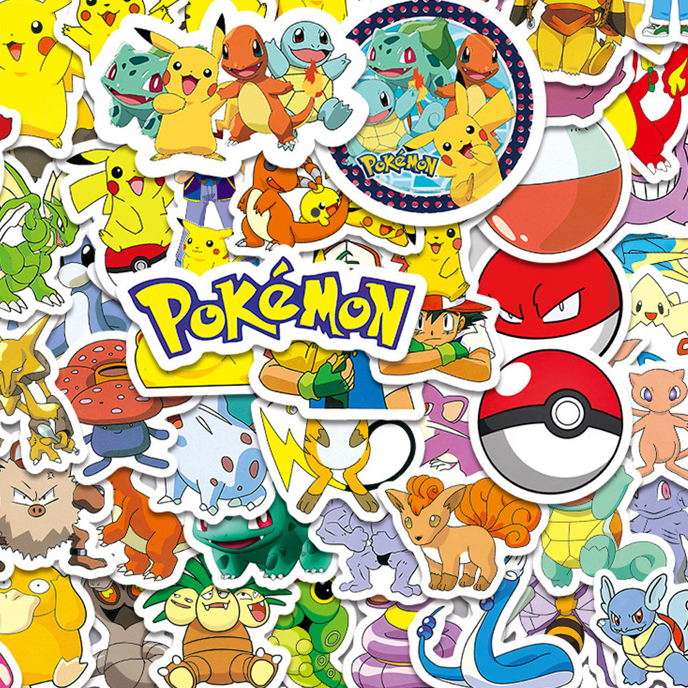 

10/30/50/100pcs Kawaii Pikachu Pokemon Stickers Anime Decals for Kids Toy Laptop Scrapbook Luggage PVC Waterproof Sticker Packs