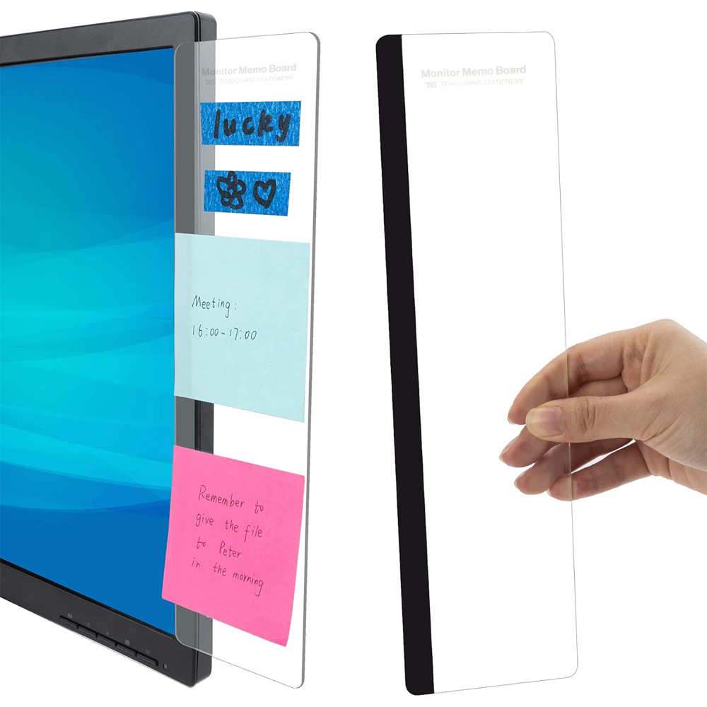 

Office Desk Accessories 2pcs Computer Monitor Memo Board Message Board Supplies for Sticky Note Holder Home Desktop Decor