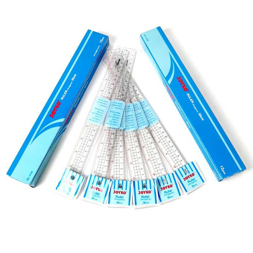 

Harga Grosir ( 1packs /12pcs ) Penggaris Plastik Panjang 30cm JOYKO RL-P30