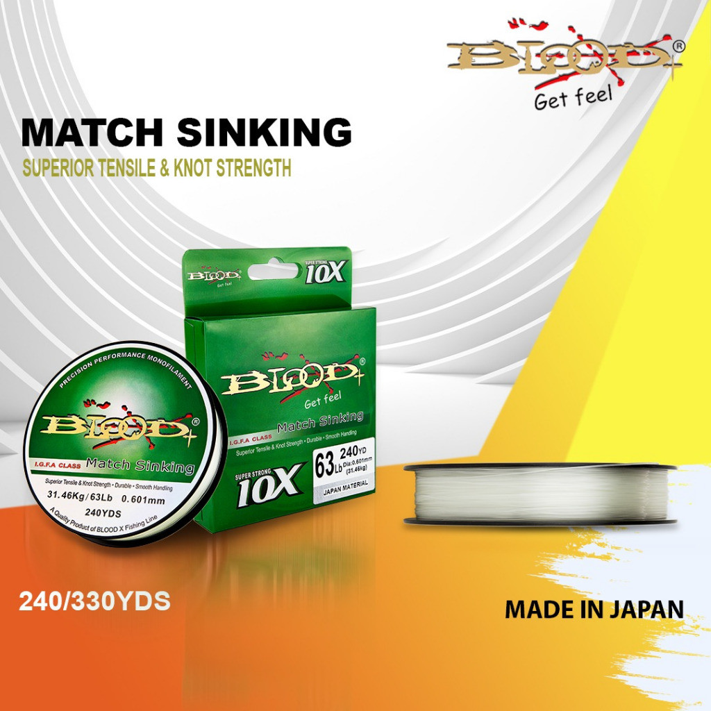 SENAR PANCING BLOOD MATCH SINKING FISHING LINE JAPAN 240/330YDS