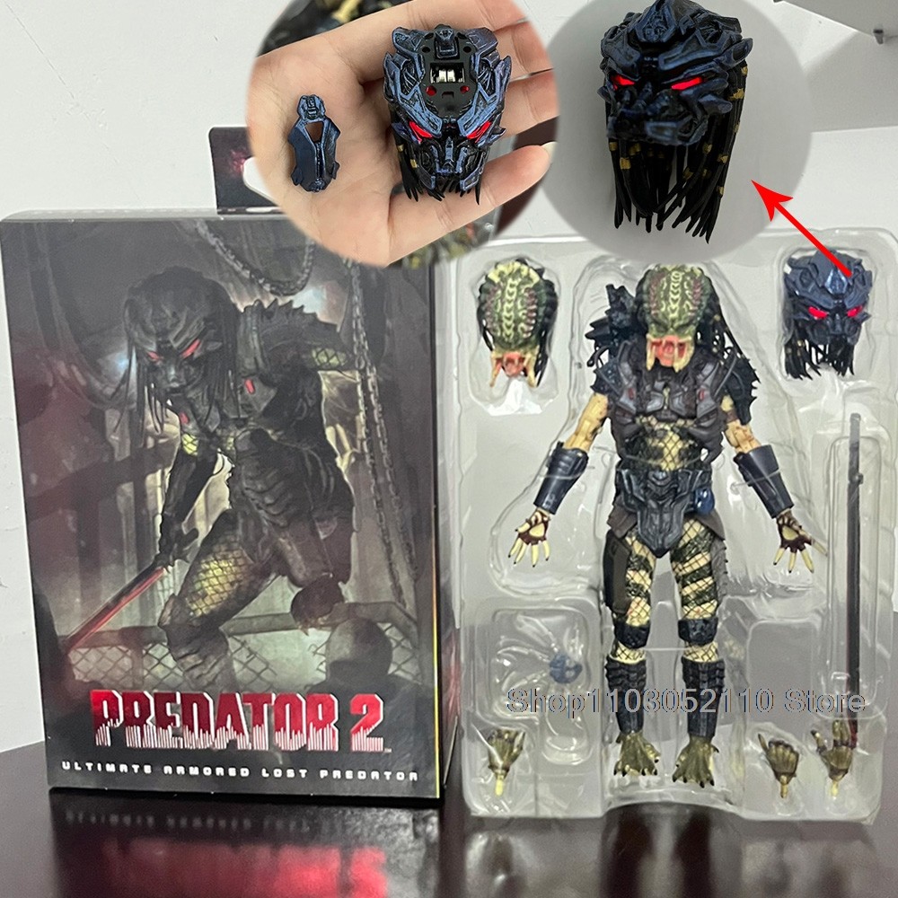 NECA Lost Predator Figure With LED Predator VS Alien Edition Predator Alien Hunter Action Figure Mod