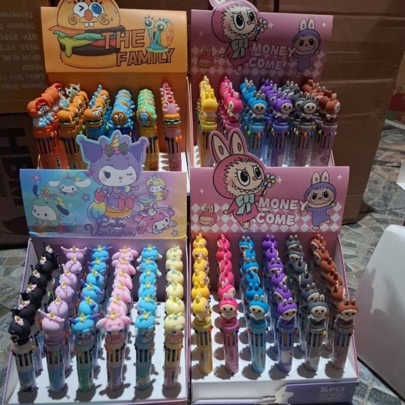 

6pcs Pulpen 10warna Cetek Labubu Kuromi The Family