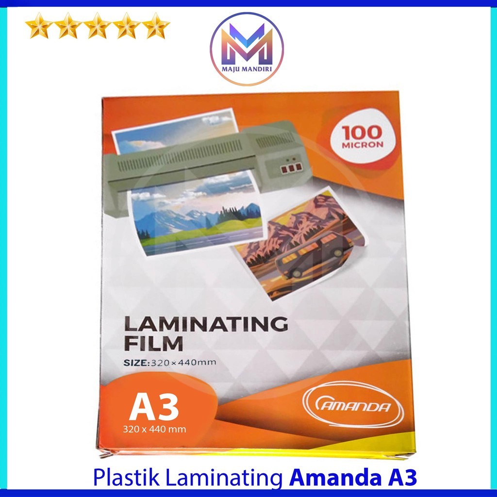 

New Plastik Laminating Film Amanda A3 100 Micron / Isi 100 LembarPremium