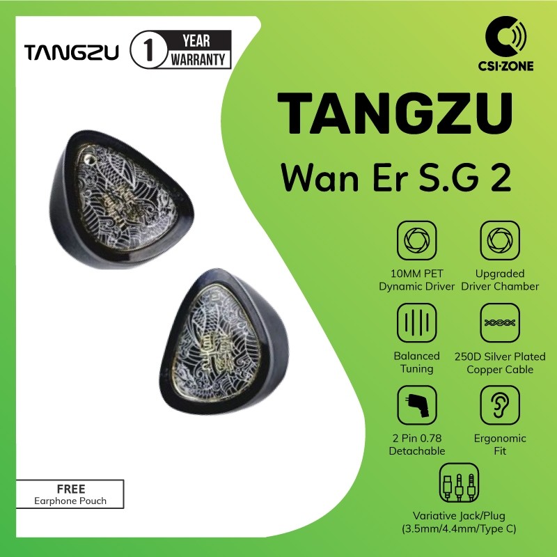 NEW PRODUK Tangzu Waner 2 / Waner S.G 2 10mm Dynamic Driver In Ear Monitor Earphone