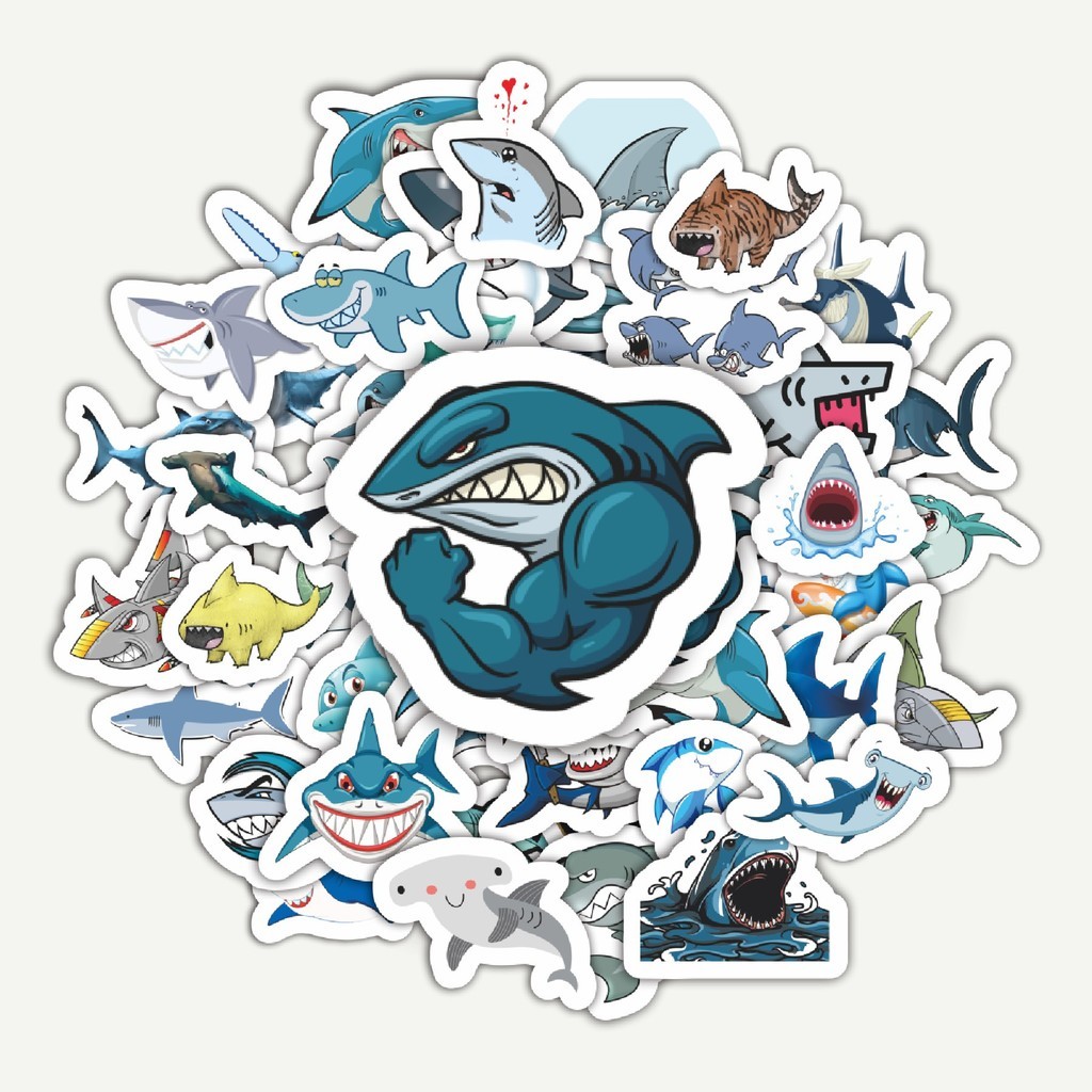 

Sticker Pack Stiker Hewan Hiu | Sticker TUMBLR | Stiker LAPTOP KOPER HELM
