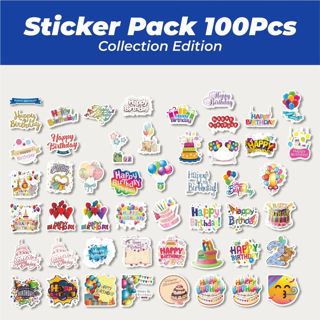 

Hot Stiker Tulisan Happy Birthday/Selamat Ulang Tahun Lucu Anti Air Stikers Berperekat Waterproof Sticker Decal Buat Motor Helm Buku Journal Koper Casing HP Laptop Botol Minum