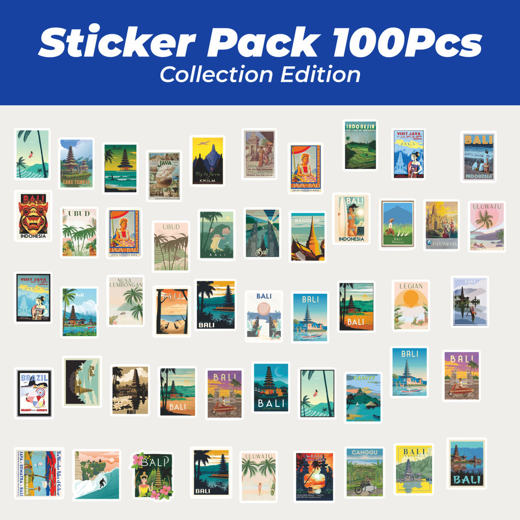 

Hot Stiker Poster Bali Style Travel Lucu Anti Air Stikers Berperekat Waterproof Sticker Decal Buat Motor Helm Buku Journal Koper Casing HP Laptop Botol Minum