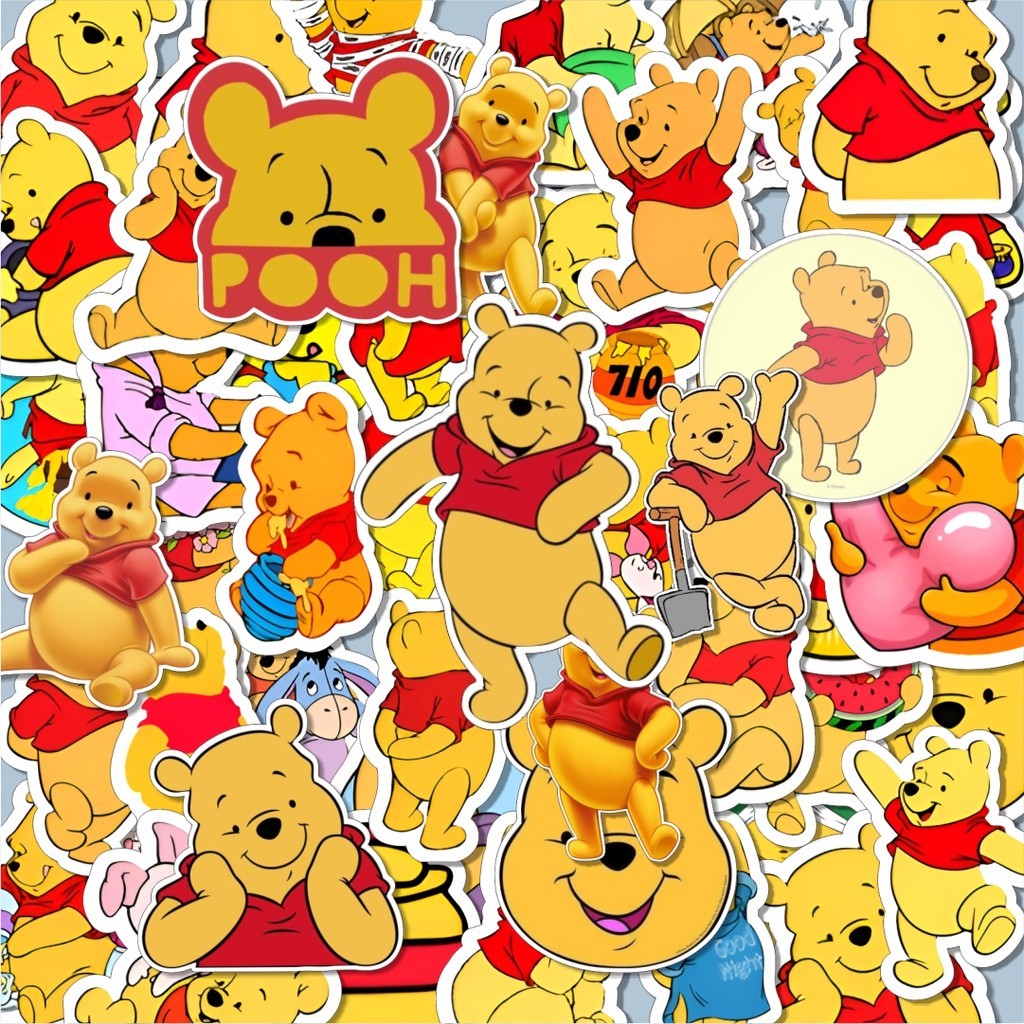 

100PCS Lucu Stiker Kartun Winnie the Pooh Stiker Aesthetic Stiker Anti Air Stikers Berperekat Waterproof sticker decal buat Motor Helm Buku Journal Koper Casing HP Laptop Botol Minum Hadiah anak
