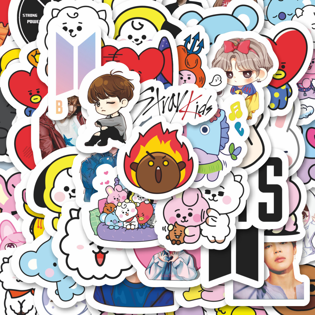 

100PCS Lucu Stiker Kpop Stiker Aesthetic Stiker Anti Air Stikers Berperekat Waterproof sticker decal buat Motor Helm Buku Journal Koper Casing HP Laptop Botol Minum Hadiah anak