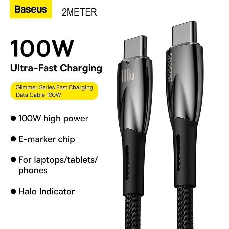 BASEUS GLIMMER TYPE C to TYPE C 5A 100W 2M
