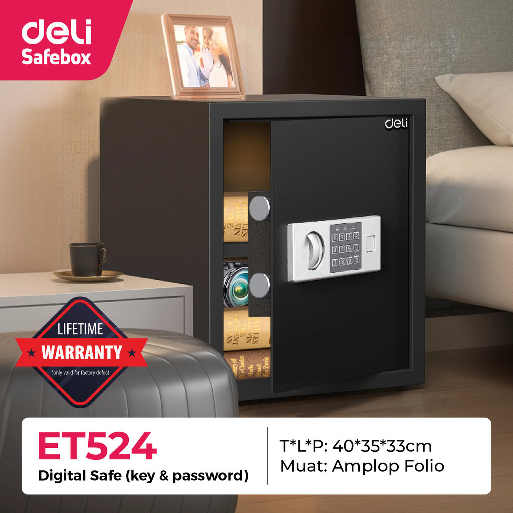 

Brankas Digital DELI ET-524 / Safe Deposit Box / Cash Box ET524