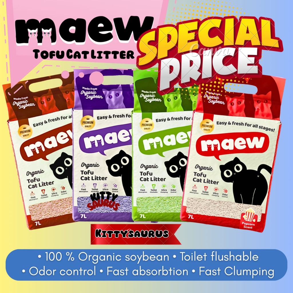 Pureblies_ Tofu Cat Litter/Pasir Kucing Tofu 7 Litter/Maew/Premium Quality/Recomended