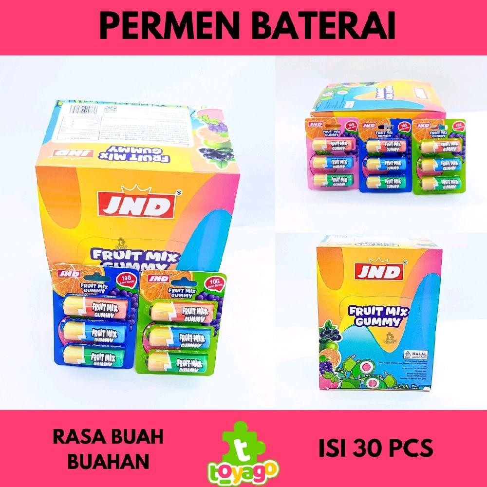 

Permen Baterai mix fruit jnd permen keras baterai rasa buah buahan isi 30 pcs grosir murah