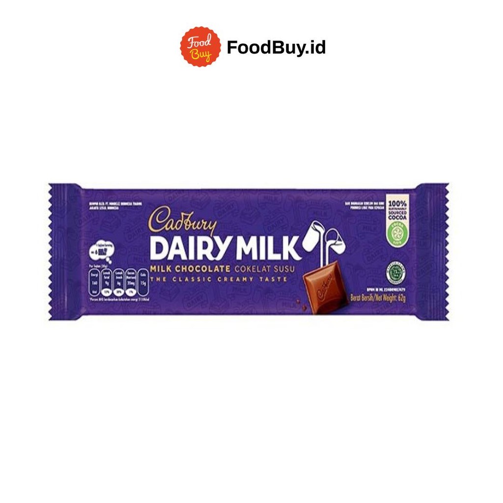 

Cadbury Dairy Milk Cokelat Susu 62gr