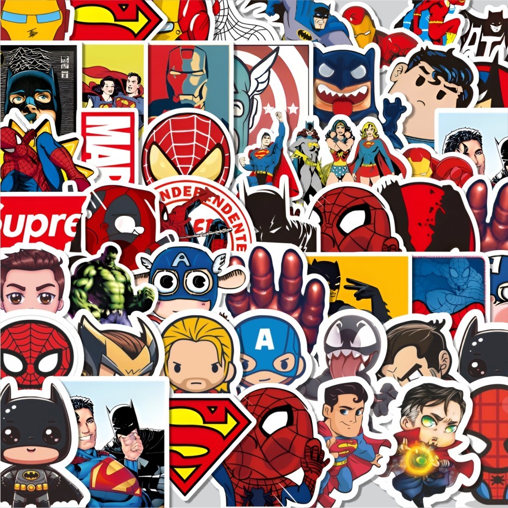 

Stiker Cutting Pack Stiker Kartun Superhero Isi 100Pcs Series Aesthetic Lucu Keren Untuk Koper Bahan Vynil