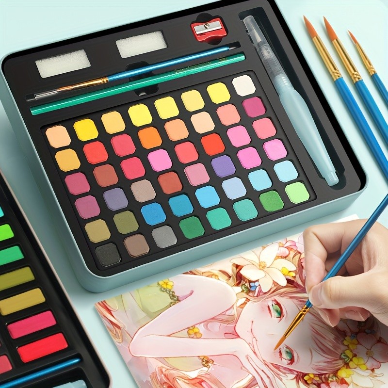 

Iron Box Set Solid Watercolor Paint Artist Paint, Diy Hand-painted Water Powder Watercolor Powder Paint,1set 36-60 colors