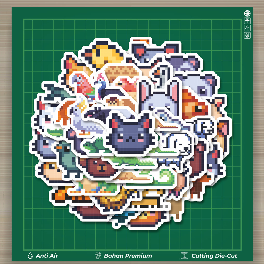 

HOT 50 PCS STIKER Stiker Hewan Pixel Stiker Fashion Cars Decal Dingin Kartu Album Custom Vinyl Anti Air- Sticker Aesthetic Buku Journal Koper Casing HP Tablet Laptop Helm Motor Botol Minum