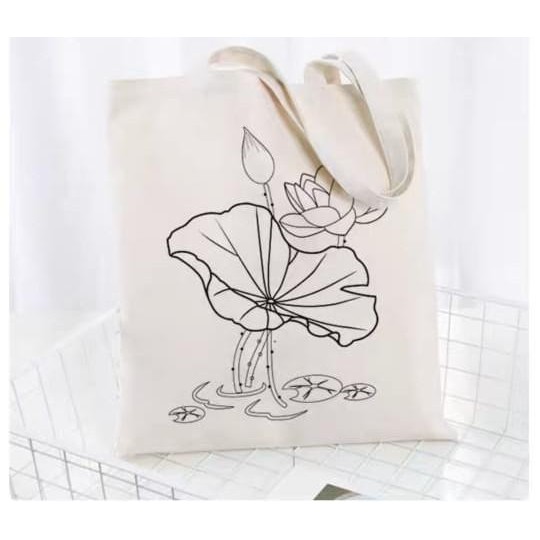 

KT Tas Kanvas Lukis Satuan, Mewarnai Tas Kanvas - TK-14