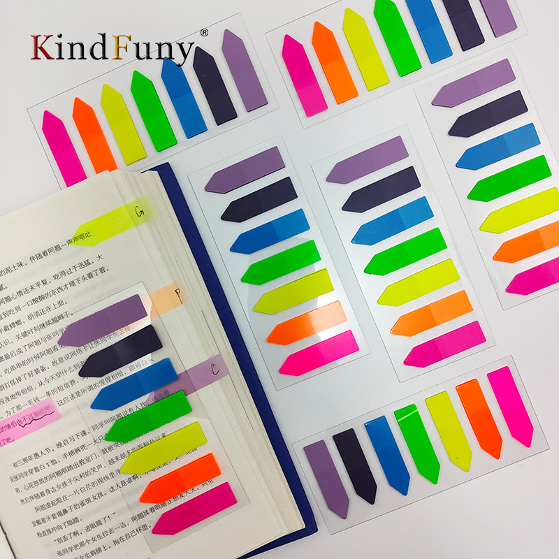 

KindFuny980 Pcs Sticky Notes Flags 7 Color Tabs Index Flag Bright Colors Page Index Stickers Translucent Page for Page Bookmarks