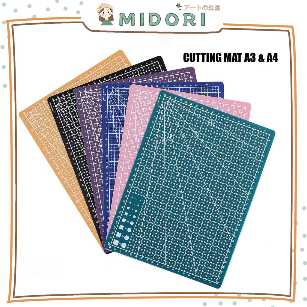 

[MIDORI] Durable A3/A4 MULTIFUNGSI CUTTING MAT DIY Art Paper Papan Kertas Alas Potong Kertas Hvs Bahan Pvc Serbaguna - F0345